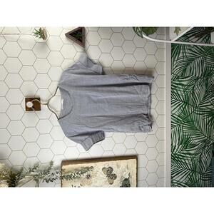 Stateside from Anthropologie Blue Stripe 100% Supima Cotton Top - Size - Small